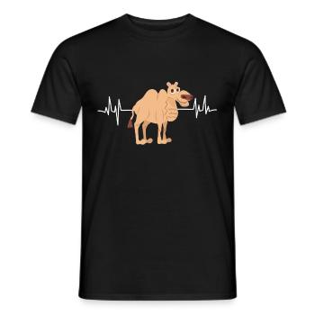 Heartbeat Camel Dromedary EKG - Men's T-Shirt - black - Front - AI Model Male 178 light (178cm)
