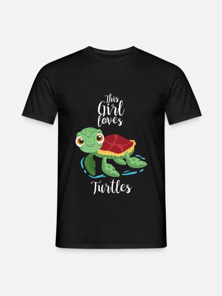 Womens dieses Mädchen liebt Schildkröten Kleidung Geschenk Meer Tu - Männer T-Shirt - Schwarz