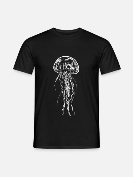 Quallen-Kunst-Illustrations-Medusen-Geschenk - Männer T-Shirt - Schwarz