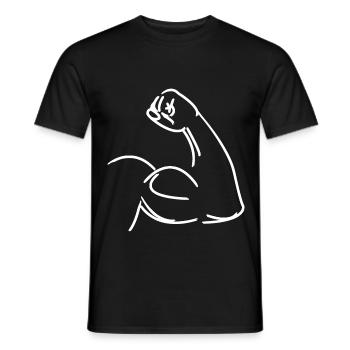 Exercise Muscle Biceps Vector Graphic - Men's T-Shirt - black - Front - AI Model Male 178 light (178cm)