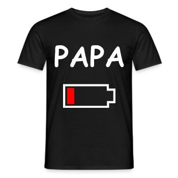 Papa Akku Leer - Männer T-Shirt - Schwarz - Vorne - AI Model Male 178 light (178cm)