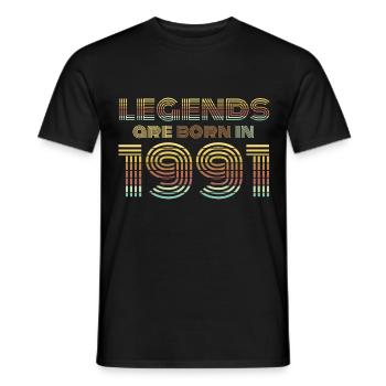 1991 - Men's T-Shirt - black - Front - AI Model Male 178 light (178cm)
