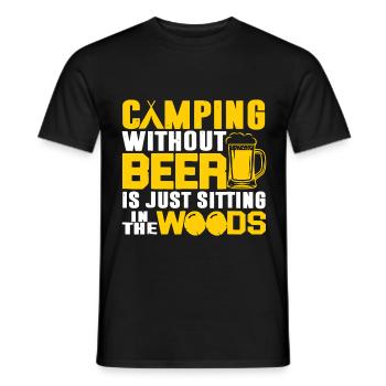Camping And Beer - Men's T-Shirt - black - Front - AI Model Male 178 light (178cm)