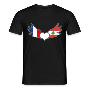 Drapeaux Français et Libanais France Liban II - T-shirt homme - noir - Devant - AI Model Male 178 light (178cm)