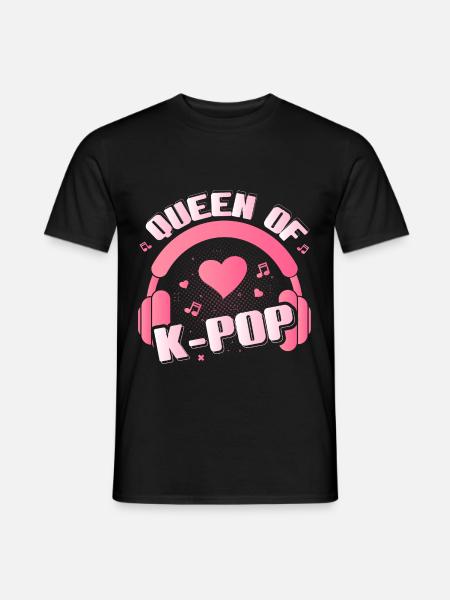 Queen of Kpop Musik - Männer T-Shirt - Schwarz