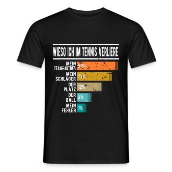 Wieso Ich Im Tennis Verliere Lustig Tennis - Männer T-Shirt - Schwarz - Vorne - AI Model Male 178 light (178cm)