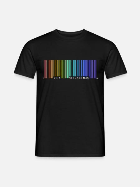 Be a Rainbow, Barcode - Männer T-Shirt - Schwarz
