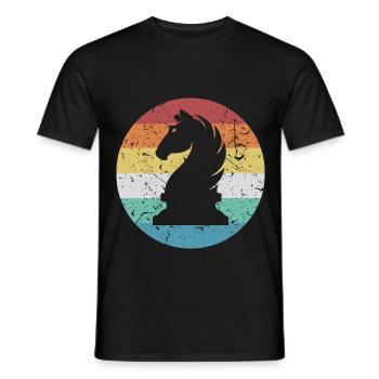 Schach Springer - Männer T-Shirt - Schwarz - Vorne - AI Model Male 178 light (178cm)