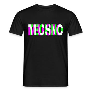 techno music dj raver dubstep edm trance party - Men's T-Shirt - black - Front - AI Model Male 178 light (178cm)