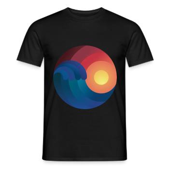 Surfer Ozean Wellenreiten Geschenk Welle shaka - Männer T-Shirt - Schwarz - Vorne - AI Model Male 178 light (178cm)