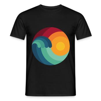 Surfer Ozean Wellenreiten Geschenk Welle shaka - Männer T-Shirt - Schwarz - Vorne - AI Model Male 178 light (178cm)