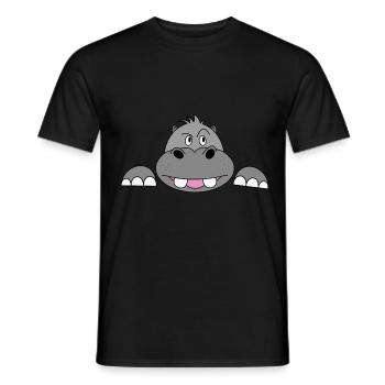 Schwangerschaft Hippo Flusspferd Nilpferd Geschenk - Männer T-Shirt - Schwarz - Vorne - AI Model Male 178 light (178cm)