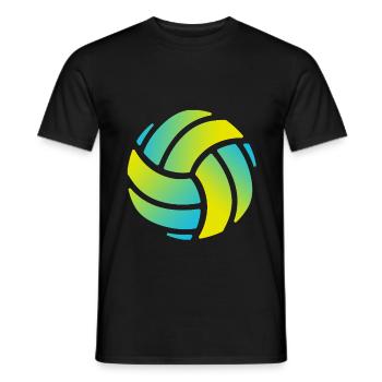 Ballon de sport de volleyball - T-shirt homme - noir - Devant - AI Model Male 178 light (178cm)
