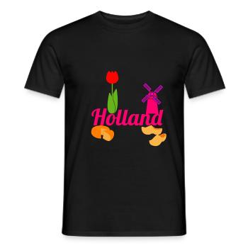 Pays-Bas - T-shirt homme - noir - Devant - AI Model Male 178 light (178cm)