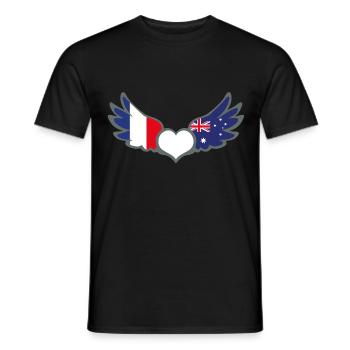 Drapeaux Français et Australien France Australie 2 - T-shirt homme - noir - Devant - AI Model Male 178 light (178cm)