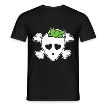 Piratenbräu skull with hair bow - Men's T-Shirt - black - Front - AI Model Male 178 light (178cm)