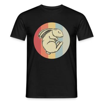 Hase Kaninchen Retro Vintage Geschenk - Männer T-Shirt - Schwarz - Vorne - AI Model Male 178 light (178cm)