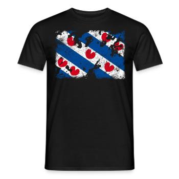 Friesland Vintage - Männer T-Shirt - Schwarz - Vorne - AI Model Male 178 light (178cm)