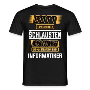 Informatiker, einer der schlausten Männer der Welt - Männer T-Shirt - Schwarz - Vorne - AI Model Male 178 light (178cm)