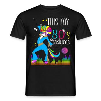 Licorne Cadeau Drôle Vintage Année 80 - T-shirt homme - noir - Devant - AI Model Male 178 light (178cm)