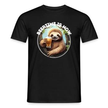 Beertime est maintenant la bière en disant idée cadeau - T-shirt homme - noir - Devant - AI Model Male 178 light (178cm)