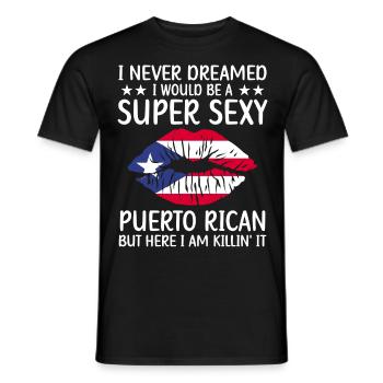 Puerto Rico | Puerto Ricaner Flagge Geschenkideen - Männer T-Shirt - Schwarz - Vorne - AI Model Male 178 light (178cm)