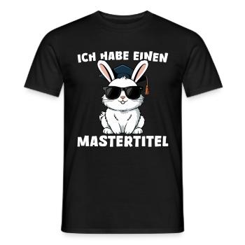 Mastertitel Cooler Hase - Abschluss Masterprüfung - Männer T-Shirt - Schwarz - Vorne - AI Model Male 178 light (178cm)