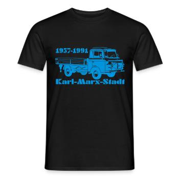 Barkas Pritsche B1000 - Männer T-Shirt - Schwarz - Vorne - AI Model Male 178 light (178cm)