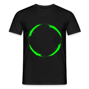 Kreis Hellgrün Bürste Vektor Ring Design Grün - Männer T-Shirt - Schwarz - Vorne - AI Model Male 178 light (178cm)