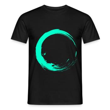 Kreis Bürste Design Türkis - Männer T-Shirt - Schwarz - Vorne - AI Model Male 178 light (178cm)