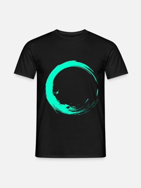 Circle brush design turquoise - Men's T-Shirt - black