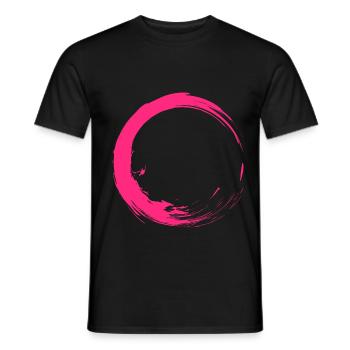Kreis Design Bürste Pink Rosa Neu - Männer T-Shirt - Schwarz - Vorne - AI Model Male 178 light (178cm)