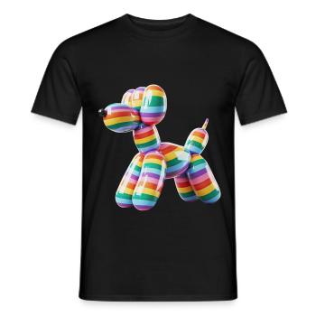 Balloon Dog Pride Rainbow Flag - Men's T-Shirt - black - Front - AI Model Male 178 light (178cm)