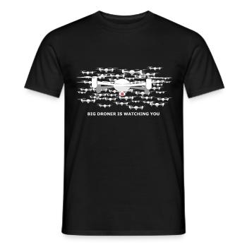big drone is watching you - T-shirt homme - noir - Devant - AI Model Male 178 light (178cm)