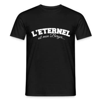 Eternel est mon Berger - T-shirt homme - noir - Devant - AI Model Male 178 light (178cm)