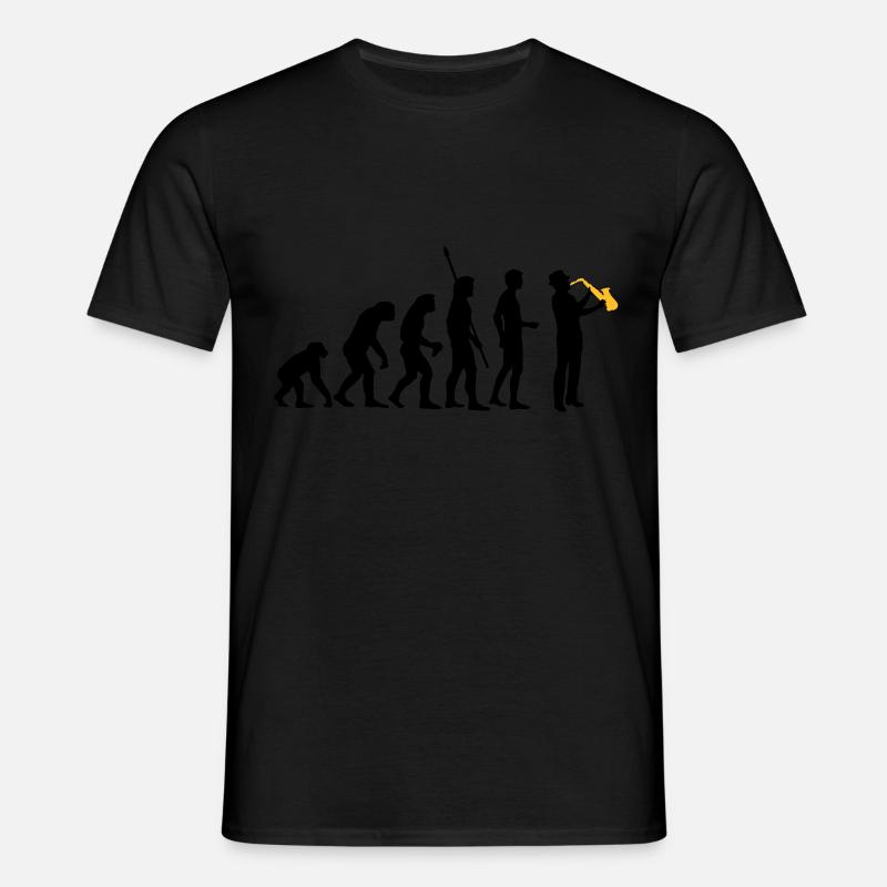 evolution_saxophon_a_2 - T-shirt Homme - noir