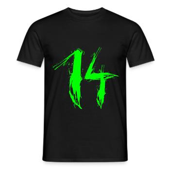 zahl 14 grün 14.Geburtstag Lieblingszahl Vektor - Men's T-Shirt - black - Front - AI Model Male 178 light (178cm)