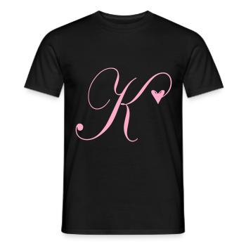 Monogramm K Herz Ranke - Männer T-Shirt - Schwarz - Vorne - AI Model Male 178 light (178cm)