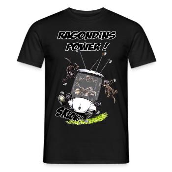 Ragondins Power ! - T-shirt homme - noir - Devant - AI Model Male 178 light (178cm)