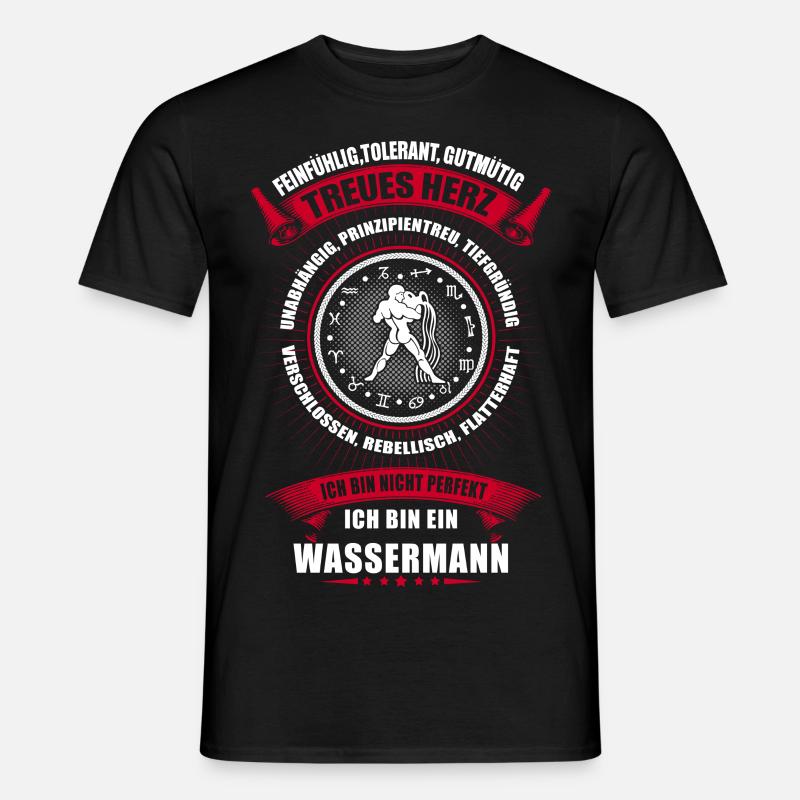 Wassermann Sternzeichen Horoskop - Männer T-Shirt - Schwarz