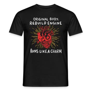 Cardio-op chirurgical cadeau en bonne santé devenir maladie - T-shirt homme - noir - Devant - AI Model Male 178 light (178cm)