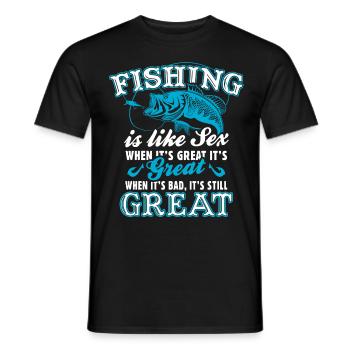 Fishing Is Like Sex - Men's T-Shirt - black - Front - AI Model Male 178 light (178cm)