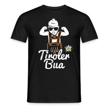Tiroler Bua with lederhosen Lausbua from Tyrol costume - Men's T-Shirt - black - Front - AI Model Male 178 light (178cm)
