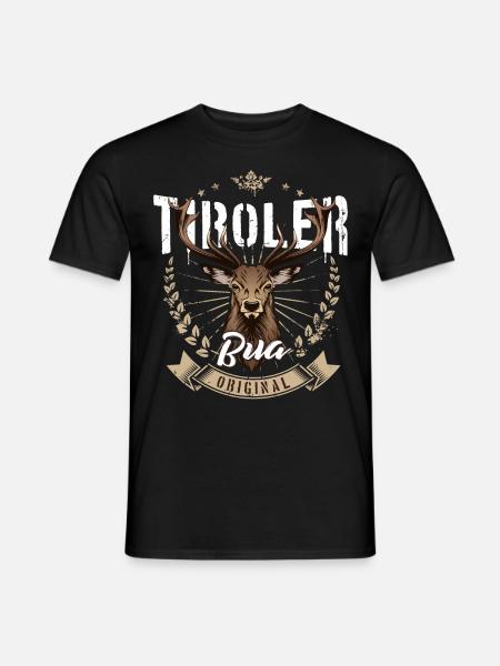 Tiroler Bua Hirsch Tirol Lausbua Geschenk Männer - Männer T-Shirt - Schwarz