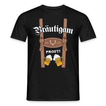 Bräutigam Lerderhose JGA Männer Tracht Bayern Bier - Männer T-Shirt - Schwarz - Vorne - AI Model Male 178 light (178cm)