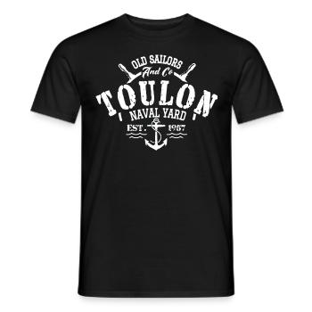 Old Sailors Toulon Naval Yard - Men's T-Shirt - black - Front - AI Model Male 178 light (178cm)