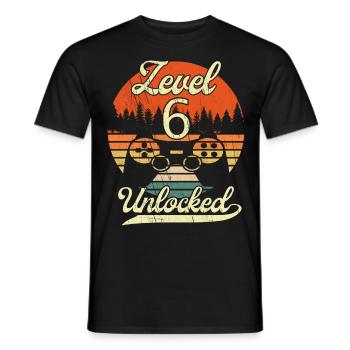 Level 6 Unlocked Männer Jungs Gamer 6 Geburtstag - Männer T-Shirt - Schwarz - Vorne - AI Model Male 178 light (178cm)