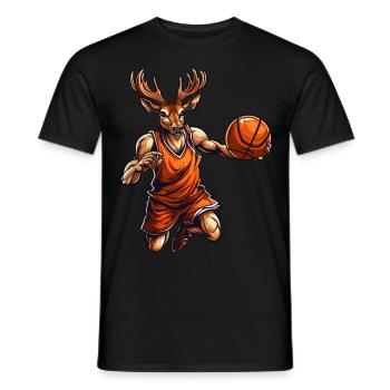 Basketball player Hirsch - Men's T-Shirt - black - Front - AI Model Male 178 light (178cm)