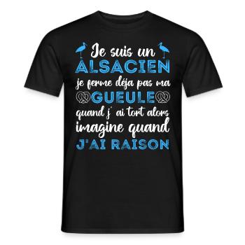 Je suis un Alsacien humour Alsace cadeau - T-shirt homme - noir - Devant - AI Model Male 178 light (178cm)