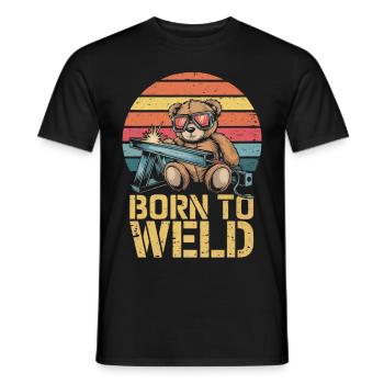 Teddybär Schweißer schweißen Stahlbau Metallbau - Männer T-Shirt - Schwarz - Vorne - AI Model Male 178 light (178cm)